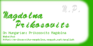 magdolna prikosovits business card